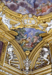 Sala di Apollo Sala Apollo detal pendentywny przedstawiający muzy Polihymnia i Erato, fresk z ok. 1647 r.