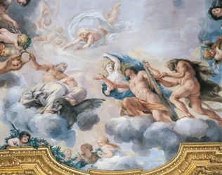 Kosma I przedstawiony jako młodzieniec otrzymujący od Jowisza koronę nieśmiertelności, Pietro da Cortona i Ciro Ferri, fresk