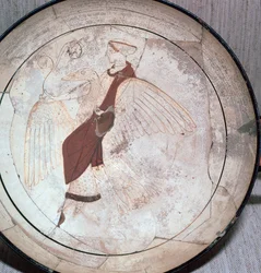 Szczegół kylix przedstawiający Afrodytę jadącą na gęsi, V wiek p.n.e.