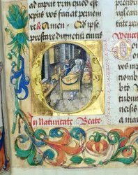 Narodziny Marii Panny od Papieża Biskupa Erazma Ciołka, ok. 1510 (tempera i złoto na pergaminie)