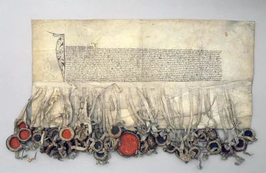 Przywilej Władysława Jagiełły (ok.1351-1434) króla polskiego nadany przez Radę Królewską (pergamin)