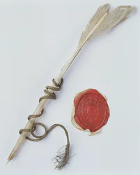 Pióro gęsie i pieczęć lakowa, 1802