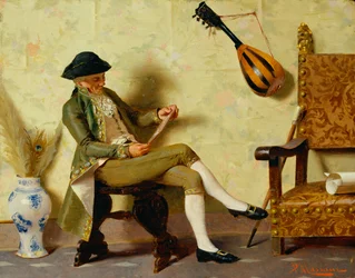 Strój włoski z XVIII w. (olej na płótnie)