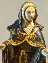 Rzeźbiona figura Matki Boskiej, Portugalia c.1462 (drewno malowane)