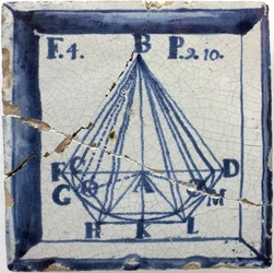 Schemat geometryczny piramidy, Ceramika glazurowana cyną, Lizbona II poł. XVIII w. - Musee national des azulejos, Lizbona (Portugalia)