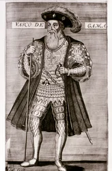 VASCO DA GAMA: Ilustracja z "OS LUSIADAS" Luisa Camoesa, Lizbona 1572.