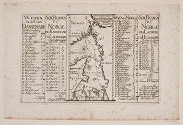 Mapa Skagerak i Kattegat z okolicznymi hrabstwami