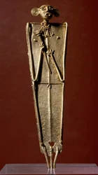 Sztuka przedkolumbijska, cywilizacja Muisca: statuetka kobiety (Tango) w złocie. XV-XVII wiek. Bogota, Museo de Oro, Kolumbia