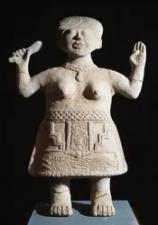 Sztuka prekolumbijska, cywilizacja Totonac: statuetka broni treserki w powietrzu VI-IX w. po JC From El Tajin (kamień)