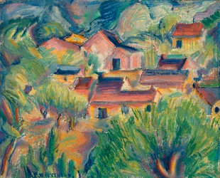 Domy i krajobraz, ca. 1918.