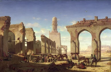Ruiny meczetu kalifa El Hakena, Kair, ok. 1840
