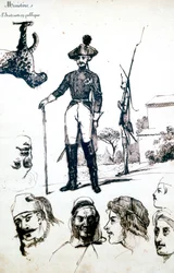 Studium, Zbroja żołnierzy, c1823-1870