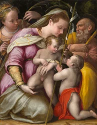 Święta Rodzina ze św. Katarzyną Aleksandryjską i Dzieciątkiem św. Jan Chrzciciel, ok. 1551-1556 (olej na desce z topoli)