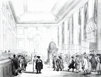 د انګلستان بانک، لوی تالار، د اکرمن د لندن مایکروکوزم څخه، 1809 (ایکواټینټ) پولی