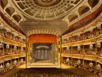 New Covent Garden Theatre, z Microcosm of London, 1810, R Ackermann (akwatinta ręcznie kolorowana)