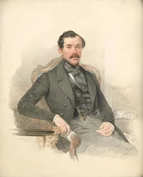Maximilien de Leuchtenberg, mecenas i mineralog - Portret Maksymiliana de Beauharnais, 3. księcia Leuchtenbergu (1817-1852) - Piotr Fiodorowicz Sokołow (1791-1848). Akwarela na kartonie. Wymiary: 25 x 21 cm. Kolekcja prywatna