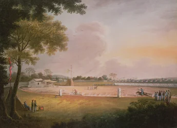 Turniej łuczniczy konny w obozowisku wojskowym, ok. 1850 r