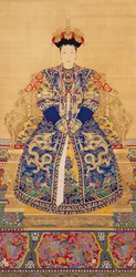 Cesarzowa Xiaogongren (1660-1723) (tusz i kolor na jedwabiu)