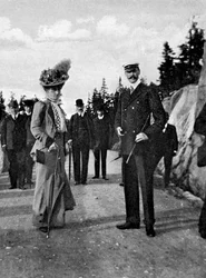 Król Norwegii Haakon VII 1872-1957 z żoną, królową Maud 869-1938, 1908
