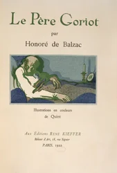 Strona tytułowa z książki "Le Pere Goriot" Honore de Balzac, wydanej w 1922 r.