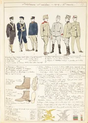 Jednolite wariacje Królestwa Włoch, kolorowa tablica autorstwa Quinto Cenni