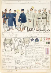 Jednolite wariacje Królestwa Włoch, kolorowa tablica autorstwa Quinto Cenni
