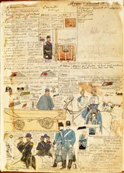 Mundury armii Królestwa Sardynii, kolorowa tablica autorstwa Quinto Cenni