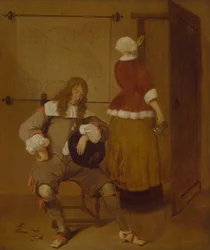 Zmęczony pijak, ok. 1640-69 (olej na płycie)