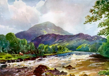Na Teith niedaleko Callander, Perthshire, 1924-1926