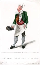 Pan Gattie jako Monsieur Morbleu w Monsieur Tonson, 1822.