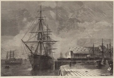 Usunięcie szczątków pana Peabody z linii kolejowej do HMS Monarch w Portsmouth