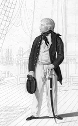 Książę William Henry jako kadet na pokładzie Prince George, 1831.