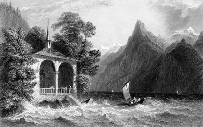 Kaplica Tells, Jezioro Uri, Szwajcaria, 1836.