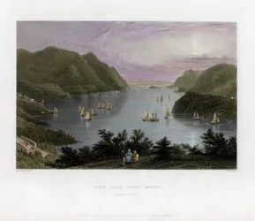 Rzeka Hudson widziana z West Point, USA, 1837.