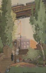 Podwyższona linia kolejowa przy 110th Street, 1914.