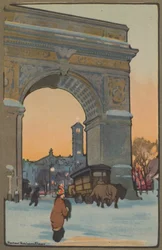Washington Arch o zimowym zmierzchu, 1914.