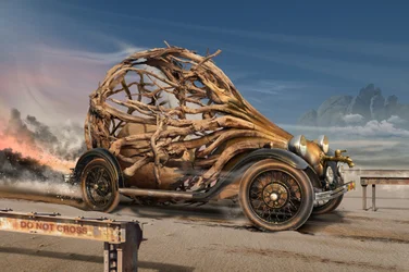 Samochód w stylu steampunkowym „Root Car”