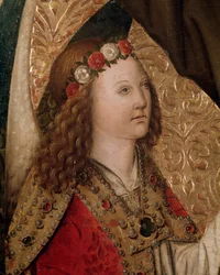 Anioł, fragment ołtarza św. Bernardyna ze Sieny (olej na desce