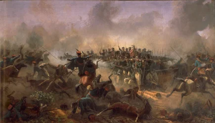 Trzecia wojna o niepodległość, książę Umberto na placu Villafranca, 24 czerwca 1866 przez Raffaele Pontremoli