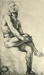 Siedzący mężczyzna nago, 1509-1511, 1943.