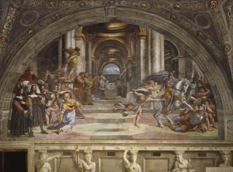 Wypędzenie Heliodora ze świątyni, Stanza di Eliodoro, 1511-12
