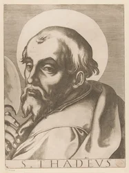 Heilige Judas Taddeus Św. Tadeusz (tytuł na obiekcie) Chrystus, Maryja en de twaalf apostelen (tytuł serii) Święte Kolegium Apostolskie (tytuł serii)