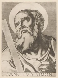 Św. Szymon Zelota Święty Szymon (tytuł na obiekcie) Chrystus, Maryja en de twaalf apostelen (tytuł serii) Święte Kolegium Apostolskie (tytuł serii)