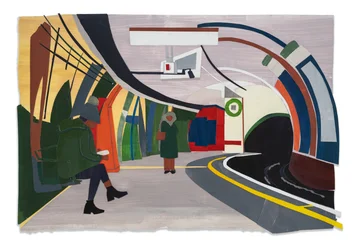 Hampstead Tube, 2023 (akryl i kolaż na papierze)