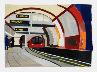 Hampstead Tube, 2023 (akryl i kolaż na papierze)