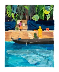 Kerala, 2025 (akryl i kolaż na papierze)