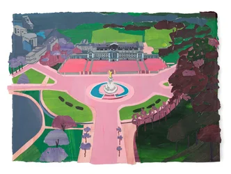 The Mall, 2020 (akryl i kolaż na papierze)