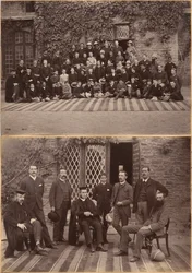 Dyrektor i nauczyciele Bishop Cotton School w Shimli (awers); uczniowie klasy średniej i personel Bishop Cotton School w Shimli (rewers)