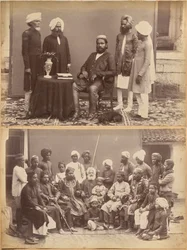 Ramkishore Singh, Rewa (awers, u góry); rodzina Mowhri Rahman Alli Khana, Rewa (awers, u dołu)