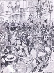 Ostatnia wizyta królowych w Londynie, marzec 1900, ilustracja z Cassells History of England, 1900